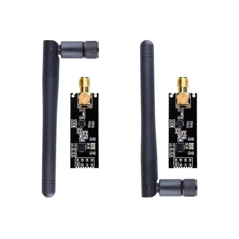 1/2Pc NRF24L01+PA+LNA Wireless Transceiver RF Transceiver Module with SMA Antenna 2.4G 1100m Compatible for Arduino Raspberry Pi