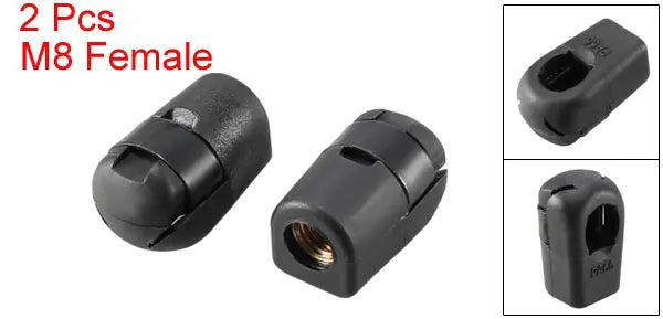 2pcs M8 Female Threaded Gas Spring Strut Connector End Fitting 31x18x18mm Gas Spring End Fitting Black PA66 Replacement