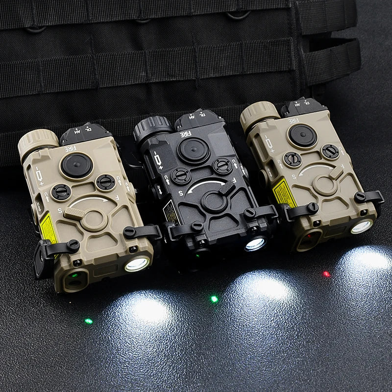Tactical Nylon EOTEC OGL Red Dot Laser Indicator Blue Green IR PEQ-15 with OGL White Strobe Flashlight for Airsoft Gun Rifle