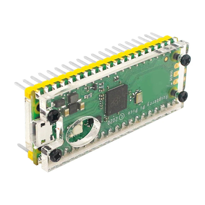 1Set Pi Pico Case Acrylic Hard Shell Transparent Protector Case Fixing Bracket with Screw for Raspbery Pi Pico Board