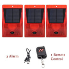New Solar Infrared Motion Sensor Detector Waterproof 129dB Loud Remote Control Siren Security Alarm System For Home Yard Outdoor