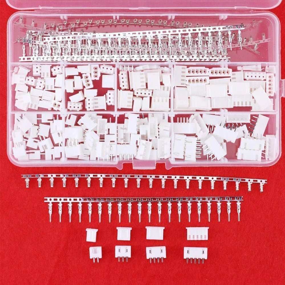 560PCS 2.54mm JST-XH connector kit 2.54mm 2/3/4/5/6 pin housing female and male adapter cable connector plug