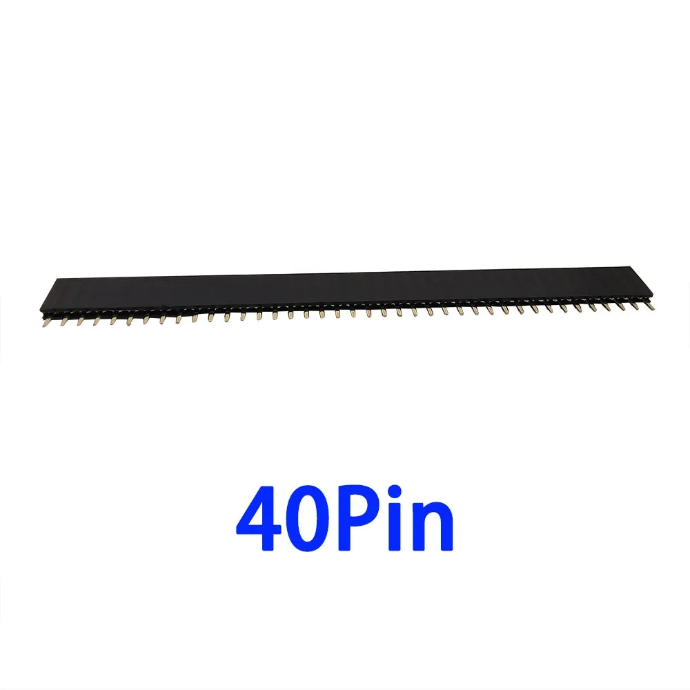 10Pcs2.54mm Pitch Single Row Female Pin Header Socket 2~40P PCB Board Connector Strip Gold Plated Pinheader Terminal for Arduino