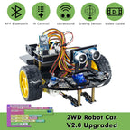 LAFVIN Smart Robot Car for Arduino 2WD Chassis Robot Car Kit With Ultrasonic Module, L298N Driver Board, Remote, IR Control