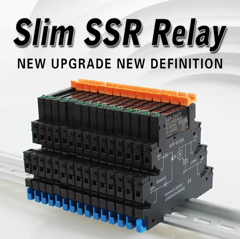 FCGK DC Control AC 6A Slim Interface Solid State Relay Module DIN SSR Slim Relay DC Control DC 41F-1Z-C2 SSR Relay DIN Rail