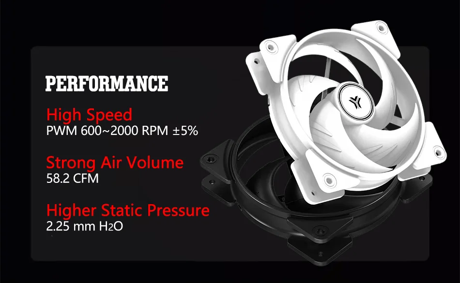 JUMPEAK PB120 120mm Cooling Fan Quiet 4PIN PWM 2000RPM High Performance 12cm Fans For PC Computer Case CPU Cooler Radiator
