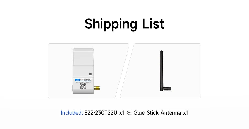 LoRa Module USB Interface 230/400/900MHz E22-230/400/900T22U 22dBm With Antenna RSSI LBT 5KM DIP Module CDSENT