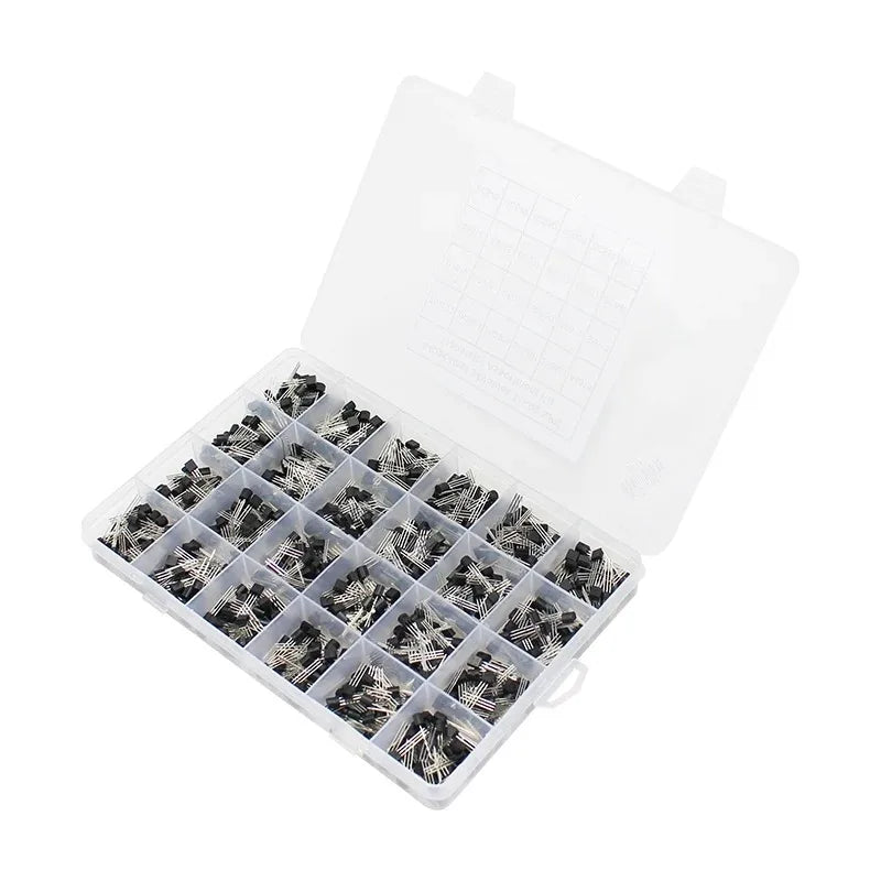 200-900PCS TO-92 Transistor Assortment Kit PNP/NPN Box BC547 BC327 BC337 2N2222 3904 3906 C945transistors set electronics Kit