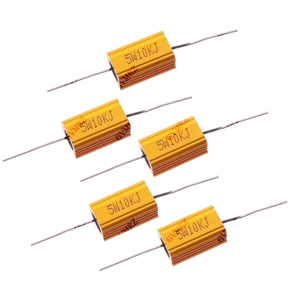 5W Aluminum Housing Power Resistor 0.1R 2.7R Wirewound Resistor Assorted Resistance Values for Electronic Projects 5R 6R 80R 1K