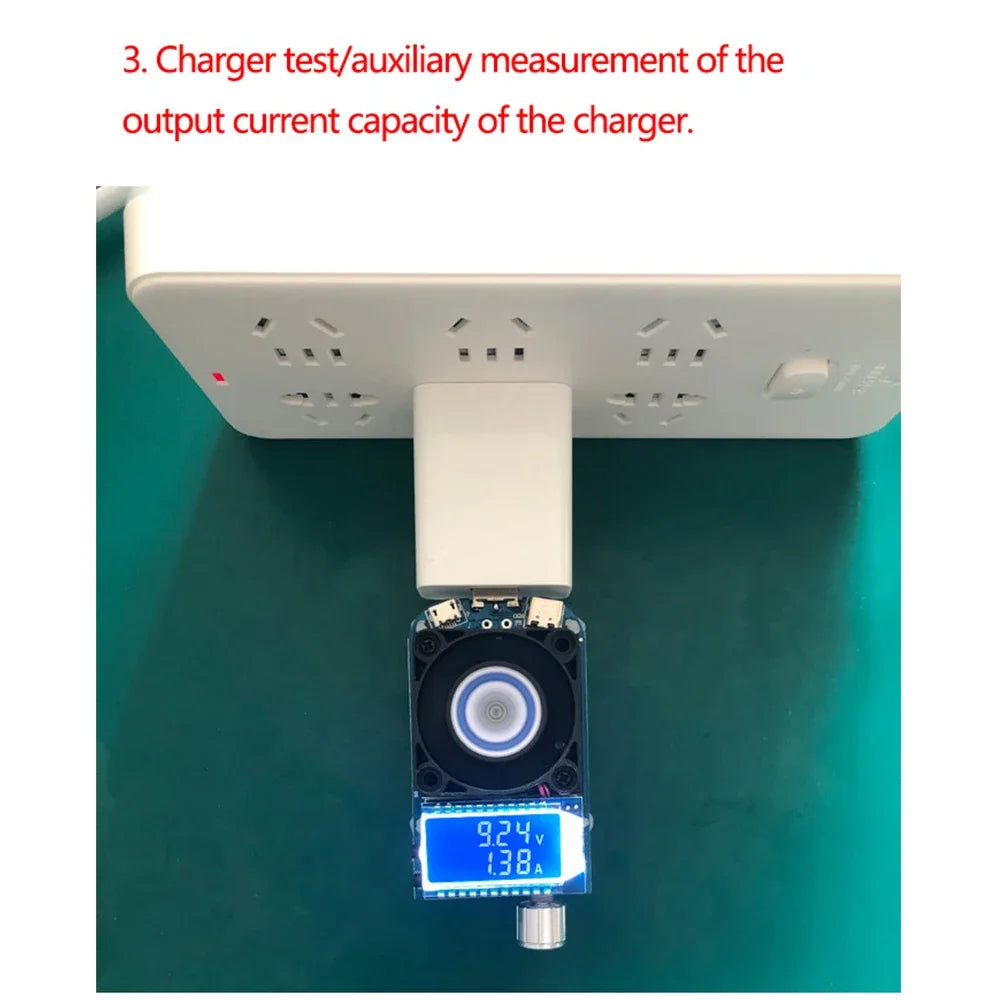 1PCS KZ35 Constant Current Electronic Load USB Type C QC2.0/3.0 AFC FCP Triggers Battery Testser Discharge Capacity Meter