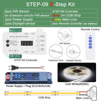 COB LED Strip PIR Motion Sensor Stair Lights Kit Step by Step Control Indoor Smart Staircase Lighting Controller with Main Line