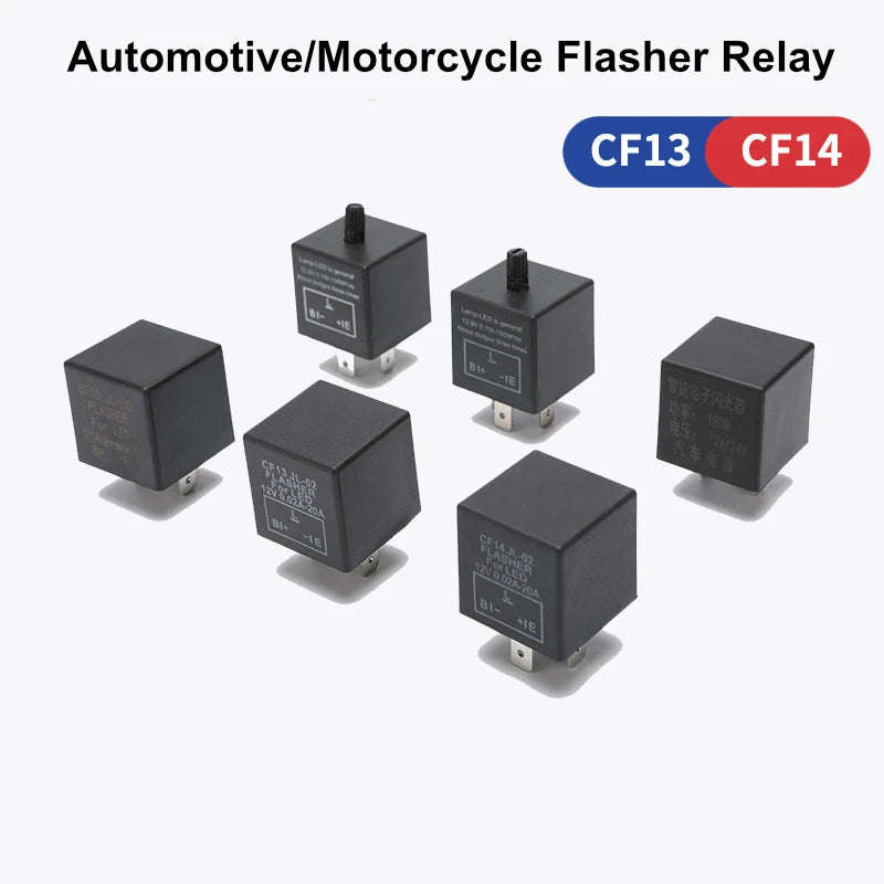 CF13 CF14 JL-02 3-Pin LED Flasher Flash Relay for Turn Signal Light Hyper Flash Fix 12V LED Relay for Car Motorcycle Accessories