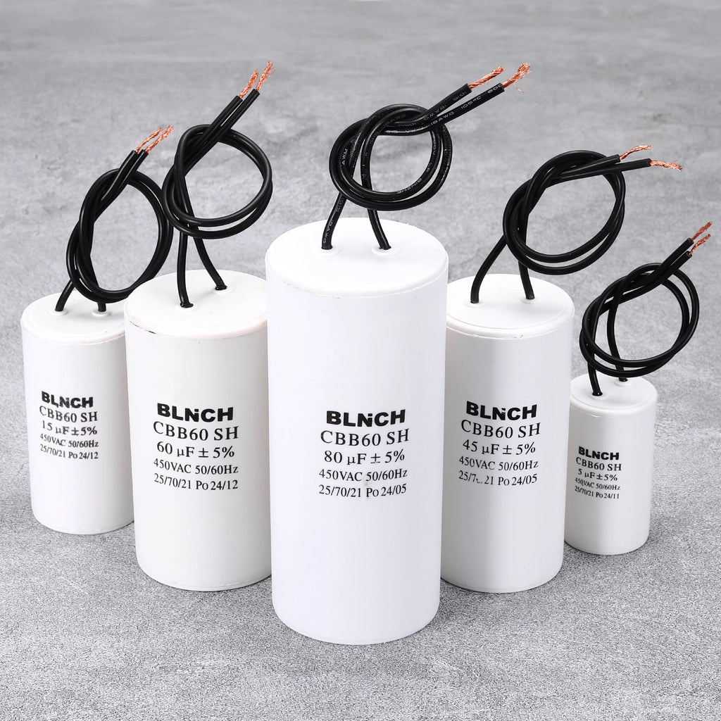 1/2Pcs CBB60 Running Capacitor 3-100uF 450V 2 Wire Electric Air Compressor Motor Run Starting Capacitor for Washing Machine