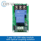 1/2/4 channel relay module 30A with optocoupler isolation 5V 12V 24V supports high and low Triger trigger DC30V/30A AC250V/10A