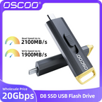 OSCOO PSSD 1TB SSD USB Flash Drive 20Gbps 3D TLC Nand Flash Type C 3.2 Gen2*2 Memory Disk Wireless Portable SSD USB Flash Drive