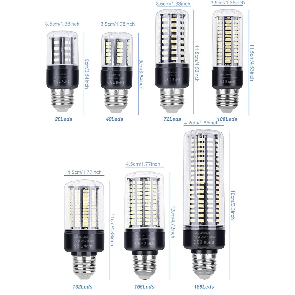 30W LED E27/E26 Corn Light Bulb E14 Chandelier Lamp B22 Ceiling Bulbs AC 85-265V No Flicker For Home Living Room Cold/Warm White