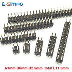100pcs 2.54mm 2*2/3/4/6/8/10/12/15/20/25/40P L11.5mm 0.1" Breakaway Straight Gold Double Row Male Brass Pin Header PCB Connector