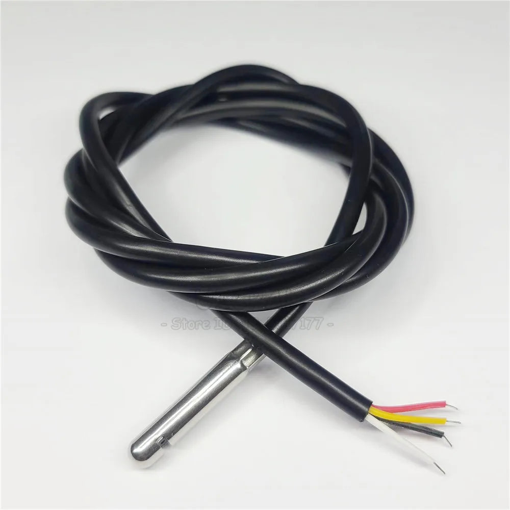 100CM Humidity Sensor Probe Cable Waterproof 304 Stainless Steel Head SHT20 SHT30 SHT40 Digital Temperature Sensor I2C 3.0MM