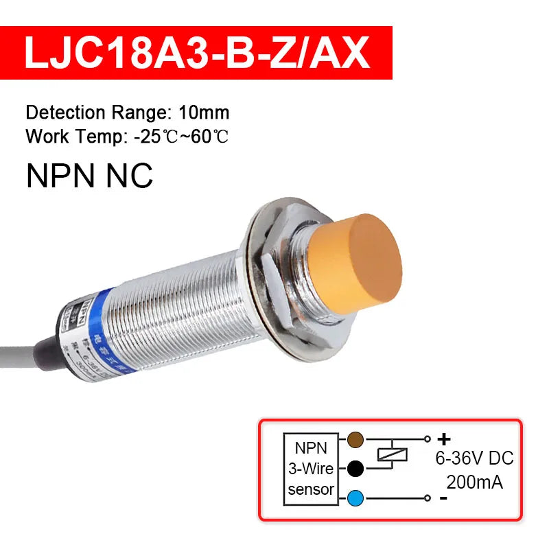 Proximity Switch LJC18A3-B-Z M18 Cylindrical Capacitive Approach Sensor 10mm Detection Distance AX AY BX BY DC6-36V NPN PNP