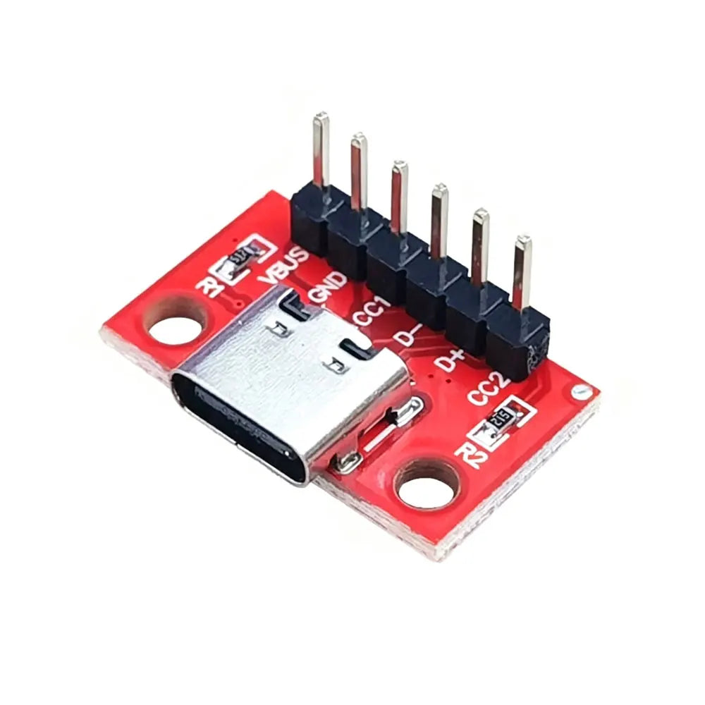 5pcs USB TYPE-C conversion board 2.54MM DIP CC1 CC2 5.1K pull-down resistor connection