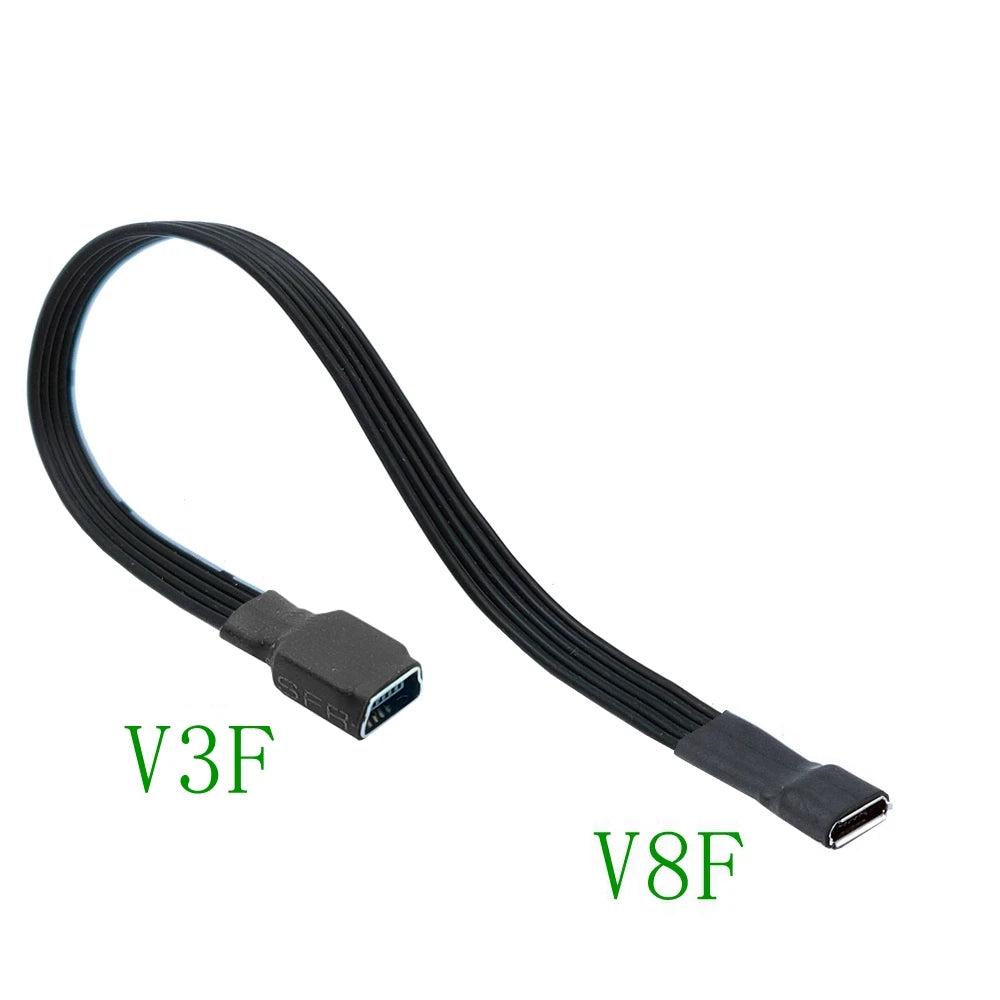 0.1M0.2M0.5M1M mini USB female to micro revolving connector, dash cam adapter cable, T-shaped port to Android navigation extensi