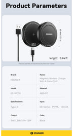 Essager 15W Magnetic Wireless Charger Stand 2-in-1 Charging Stand For iPhone 15 16 14 13Pro Max AirPods For MagSafe Fast Charger