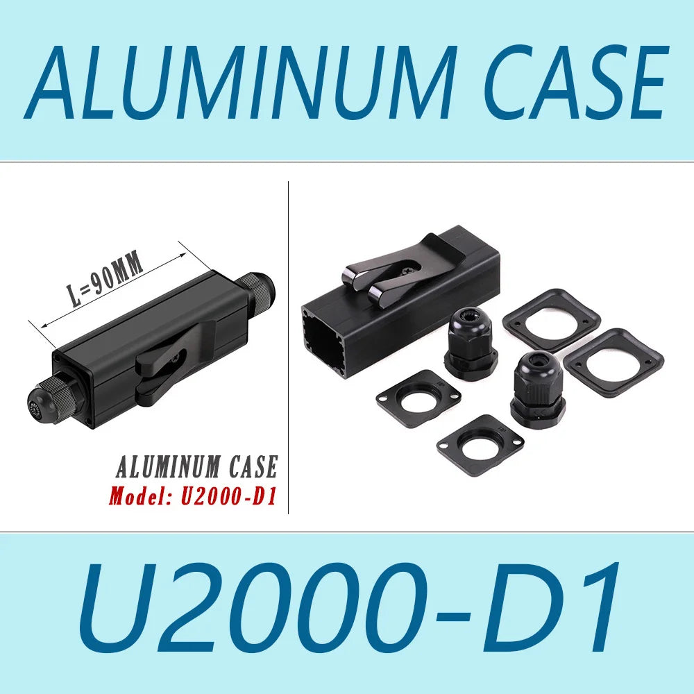 Waterproof Cable Gland Electronic Engineering Box Powercon Couplers Extender Connector Housing Case with 4-8mm PG9 Cable Entry
