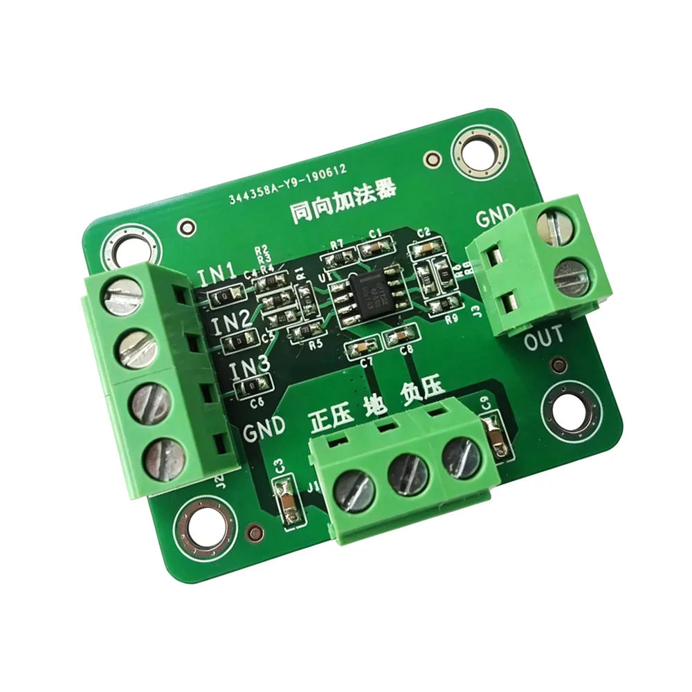 Non-Inverting Summing Amplifier Module 3-Channel Input DC Bias Offset Adjustment Signal Superposition Board