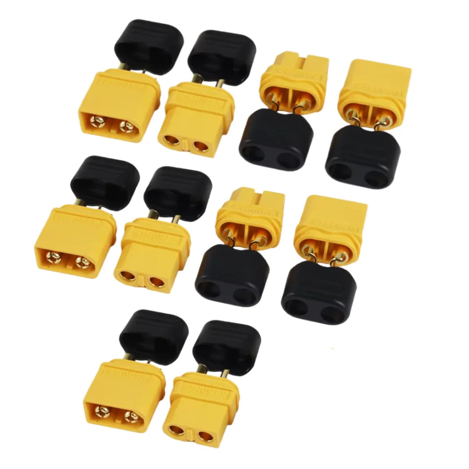 10 Pairs XT60H (XT60 Upgrade) Connectors XT60H Male Female Bullet Connectors Plugs with Sheath for Lithium Battery RC Planes Car