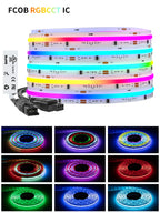 FCOB SPI RGBCCT IC LED Strip Light WS2811 Addressable 840 960 LED Dream Color RGB CW WW DC24V FOB High Flexible COB Lights RA90