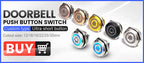 Custom Wiring Ultra Short LED Light Switch 12V 220V Momentary Waterproof IP65 Metal Push Button 19/22/25/30mm without Fixation