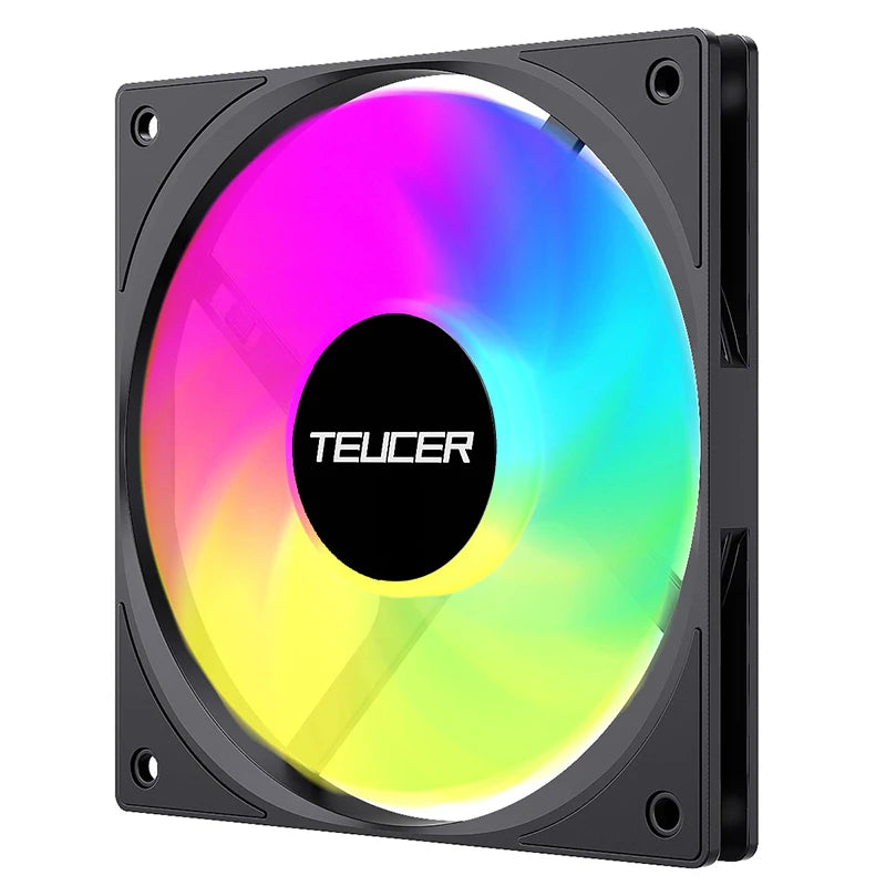 TEUCER UT-12015 120mm ARGB FDB Bearing Slim Cooling Fan High-Performance PC Case Fan for CPU Cooling and PC Builds