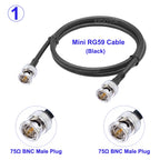 1Pcs HD SDI BNC to BNC Male Connector 75Ohm HMini RG59 RF Cable 75-2.5 1855A Pigtail for HD-SDI/3G-SDI/4K Video Camera CCTV