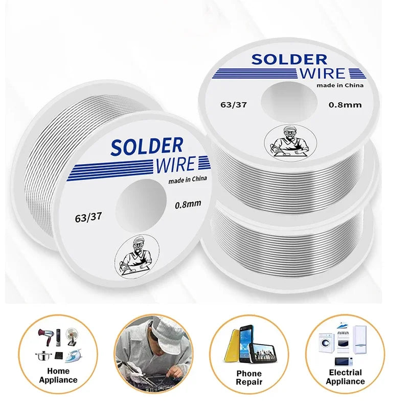 1 Piece Solder Wire High Purity Solder Wire Diameter 63/37 0.8/1mm Mixed Tin Rosin Core Solder Wire for Electrical Welding