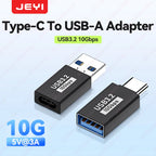 JEYI 5Pcs USB-A to Type-C Extension Adapter USB-C To USB 3.2 10Gbps OTG Coverter For Laptop PC Connector Converte S23 IWatch