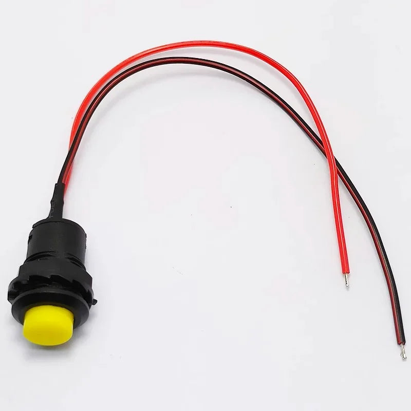 5/20/100PCS Latching/Momentary 12MM Round  Push Button Switch With Cable 20CM Self-Locking DS-428/427 Self-Resetting
