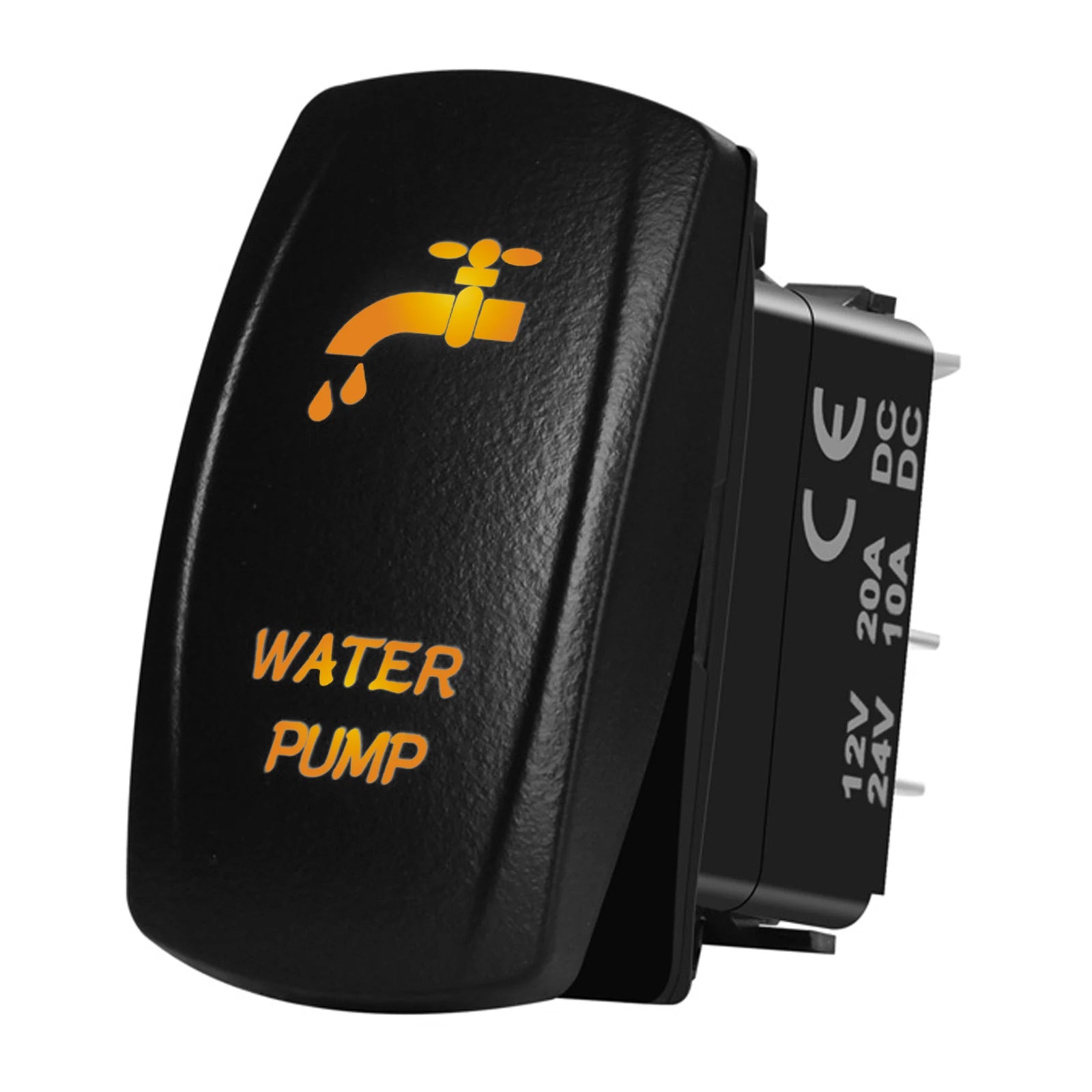 Marine Boat Rocker Switch 12/24V Orange Backlit Anchor Beacon Up Down Button ON OFF/ON OFF ON Momentary Toggle Switch Waterproof