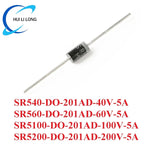 10PCS SR540 SR560 SR5100 SR5200 DO-201AD Schottky Rectifier Diode Rectifier Silicon Bridge Rectifier 40V 60V 100V 200V 5A