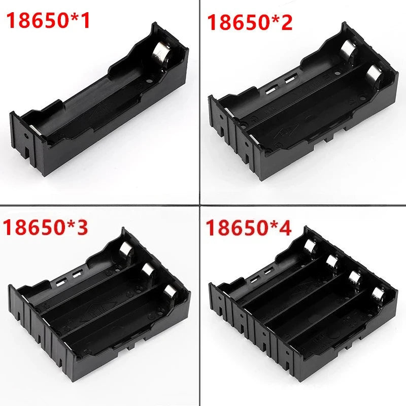 2pcs 18650 Battery Box 1/2/3/4 Sections ABS DIY Battery Holder PCB Pin Plug Board with Pin