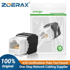 ZoeRax 1PCS Cat8 Cat7 Cat6a RJ45 Keystone Jack | 180 Degree UTP Toolless Termination Female Jack | Network Ethernet Adapter