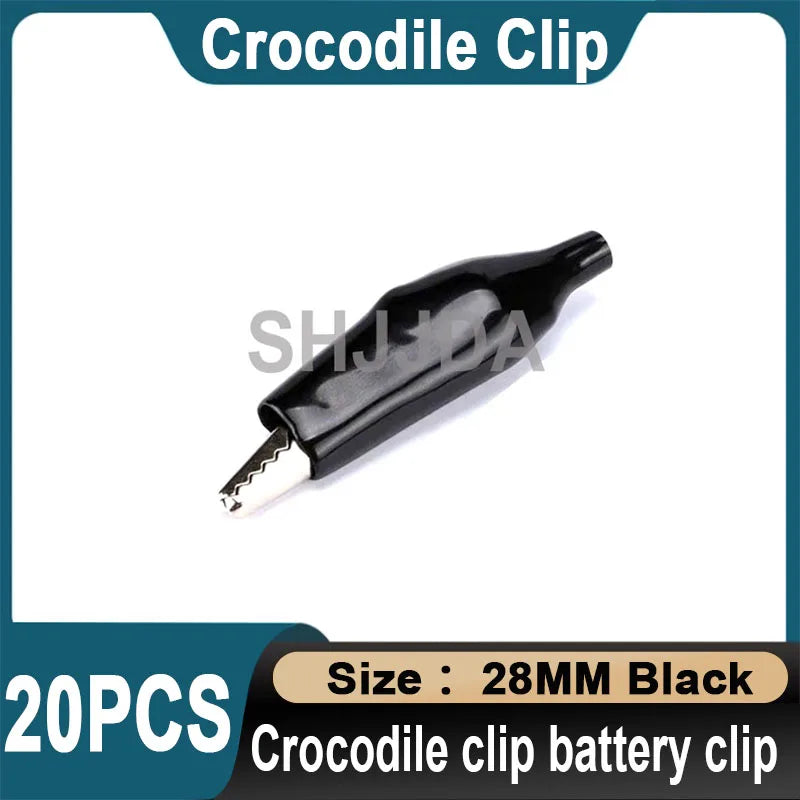 20Pcs Crocodile type Clip 28MM 35MM 45MM Testing Probe Mini Alligator Test Clips Sheath clip, Small battery wire power clip