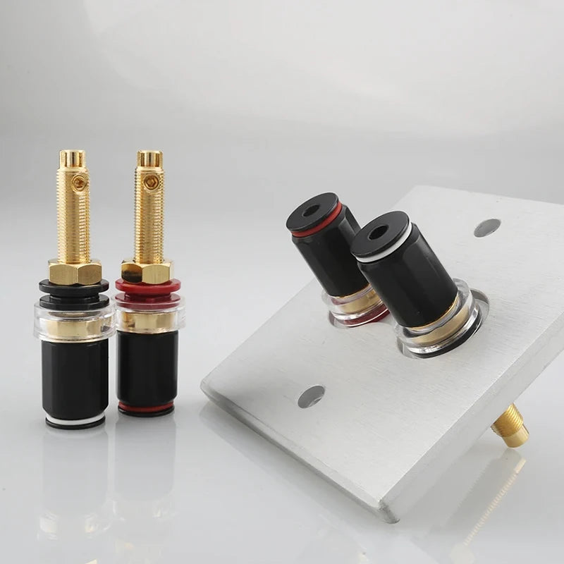 4pcs Speaker Binding Post Gold Plated Terminal Female Banana Jack Connector HIFI Audio Amplifier Banana Plug Socket Terminal