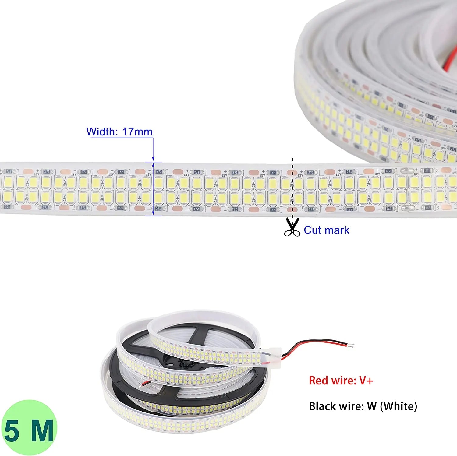 12V 24V LED Strip SMD 2835 Flexible LED Tape 5M 120 240 480Leds/m Waterproof Ribbon Diode Room Decor Warm Natural Cool White