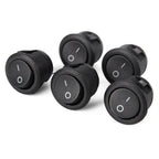 5PCS ON/OFF Round Rocker Switch MINI Toggle Switch 2 Pin SPST Push Button Switch 12V 24V 20MM with Wires for Auto Car Boat RV