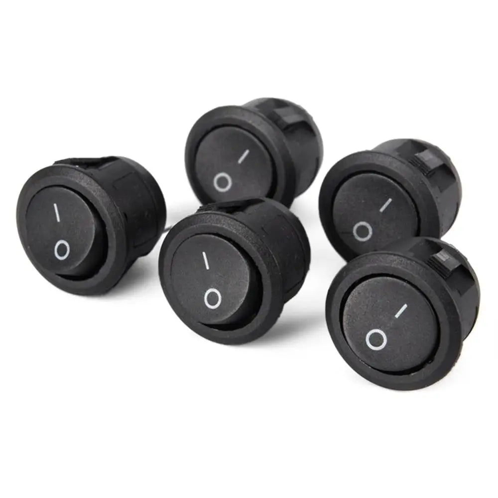 5PCS ON/OFF Round Rocker Switch MINI Toggle Switch 2 Pin SPST Push Button Switch 12V 24V 20MM with Wires for Auto Car Boat RV