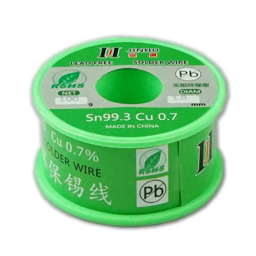 JINHU Sn99.3 Cu0.7 50G/100G/250G Lead Free Solder Wire Tin 0.5/0.6/0.8/1.0/1.2/2.0mm Rosin Core Solder Welding Soldering Iron