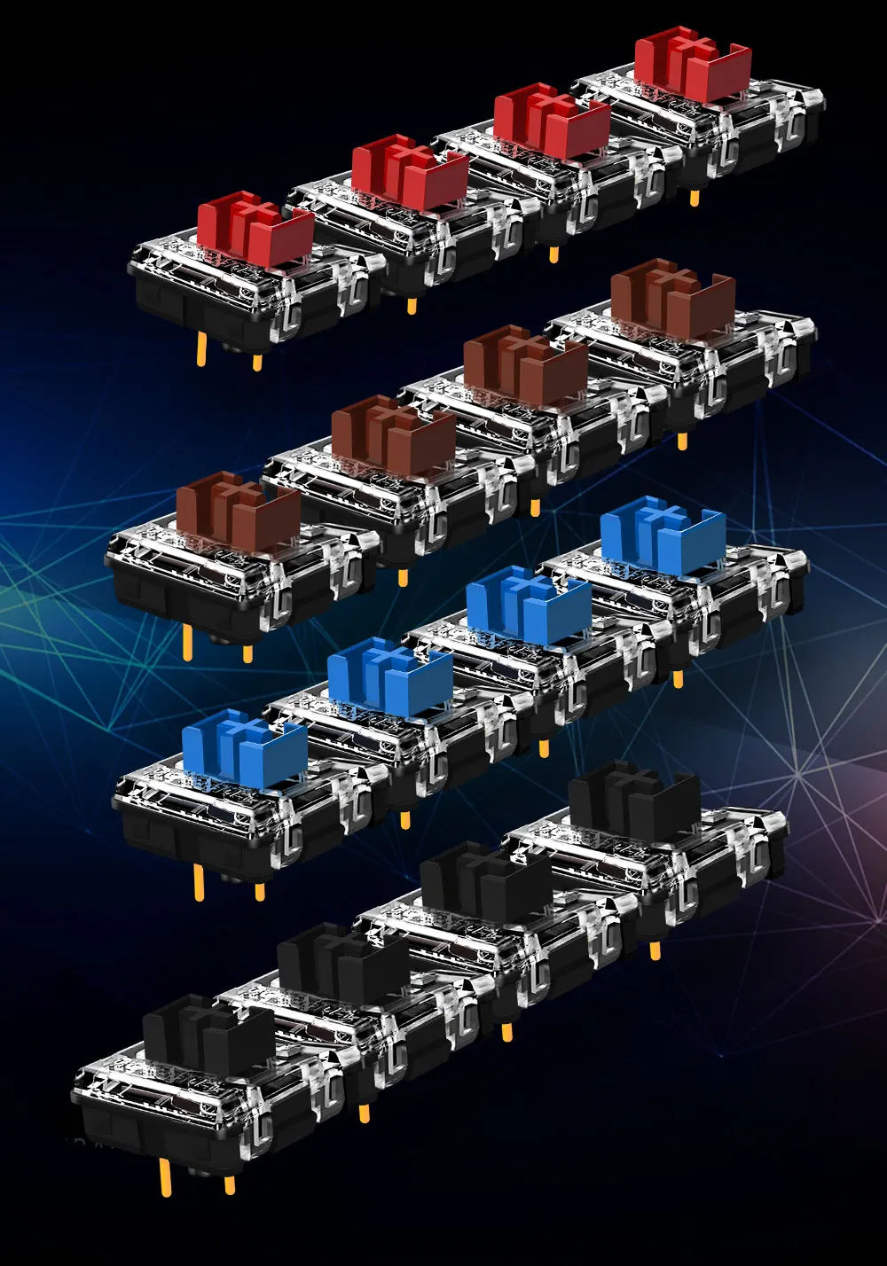 REDRAGON SMD RGB MX Low Profile 5.5 switch 3Pin Clicky Linear Tactile silent Mechanical keyboard red black blue brown Switche