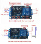 SAMIROB DC 6-30V Support Micro USB 5V LED Display Automation Cycle Delay Timer Control Off Switch Delay Time Relay 6V 9V 12V 24V