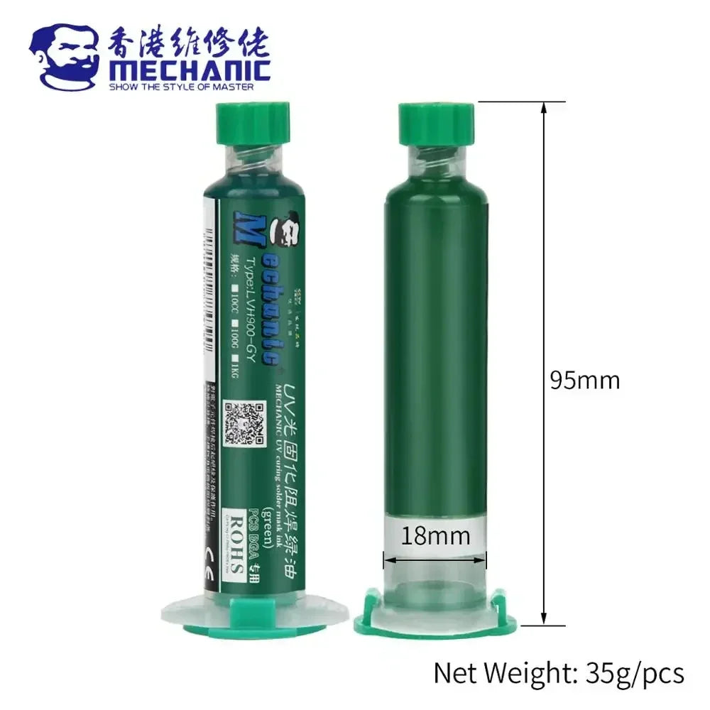 MECHANIC 6 Colors 10ml UV Curing Solder Mask Ink for PCB BGA Circuit Board Insulating Protect Soldering Paste Flux Oil Mechanic