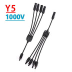 MC4 Solar Connector T Type Y Branch PV Panel Parallel Connection Waterproof IP67 Male Female 2Pcs Solar Cell Plug